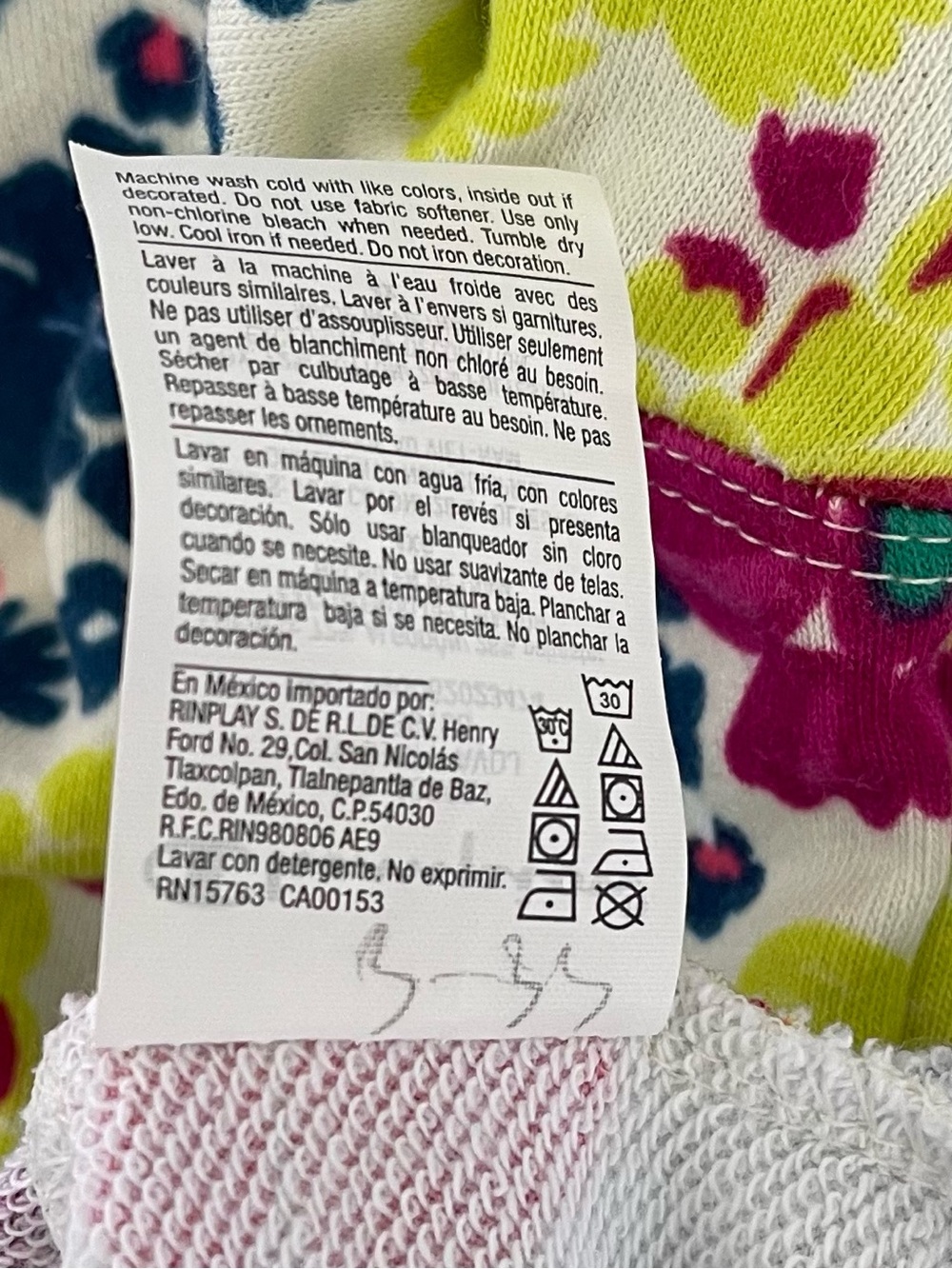 Champion Cream Flower Power Crewneck Sweatshirt with Multicolor Accents - Picture 7 of 8